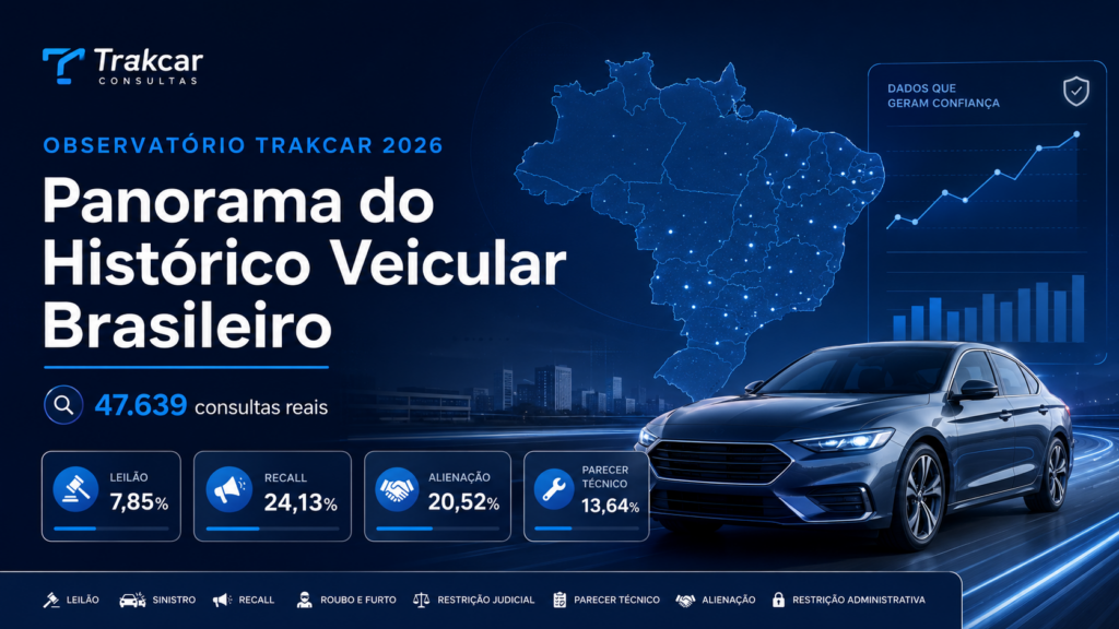 Observatório Trakcar 2026 histórico veicular brasileiro baseado em 47.639 consultas reais